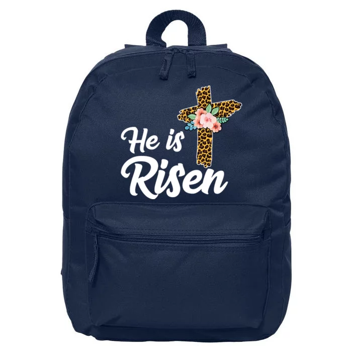 He Is Risen Jesus Christ Easter Cross 16 in Basic Backpack