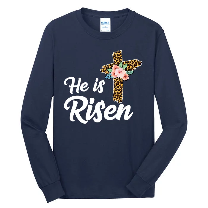 He Is Risen Jesus Christ Easter Cross Tall Long Sleeve T-Shirt