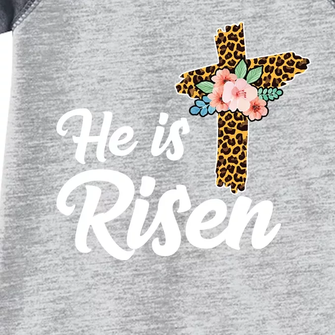 He Is Risen Jesus Christ Easter Cross Infant Baby Jersey Bodysuit