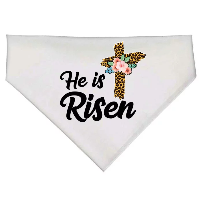 He Is Risen Jesus Christ Easter Cross USA-Made Doggie Bandana