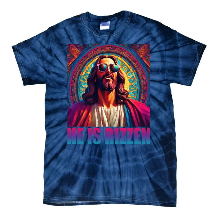 He Is Rizzen Jesus Portrait Risen Tie-Dye T-Shirt