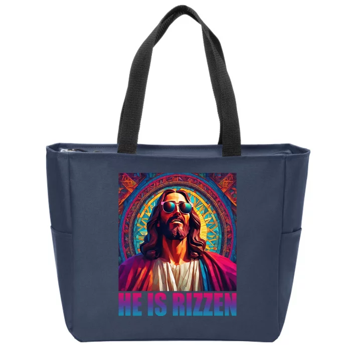 He Is Rizzen Jesus Portrait Risen Zip Tote Bag