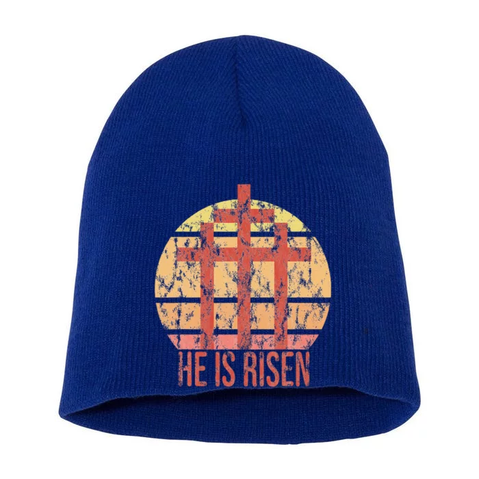 He Is Risen Religious Easter Short Acrylic Beanie