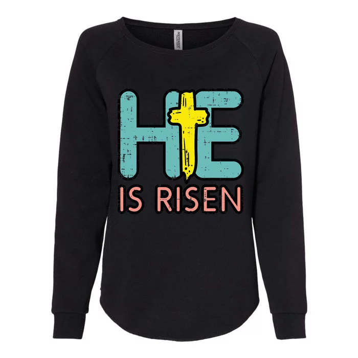 He is Risen Jesus Christ Christian Religious Easter Womens California Wash Sweatshirt