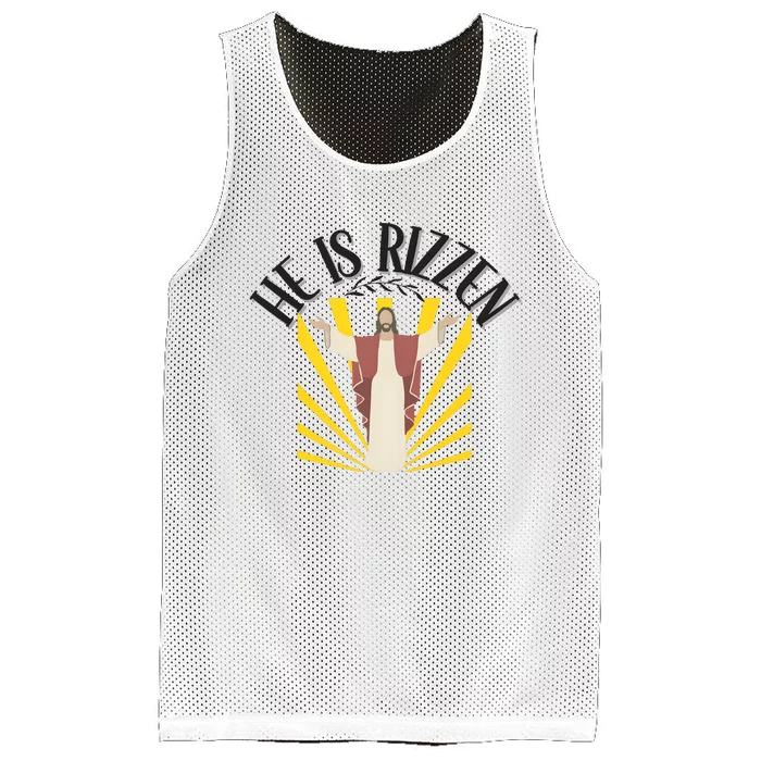 He Is Rizzen Jesus Meme Quote Mesh Reversible Basketball Jersey Tank