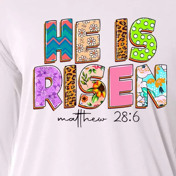 He Is Risen Indeed Happy Easter For Christian Easter Jesus Cooling Performance Long Sleeve Crew