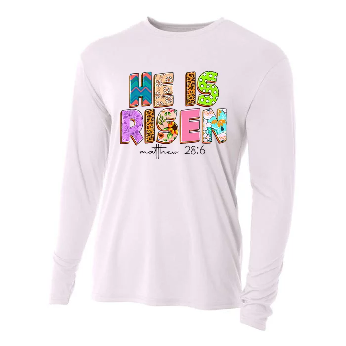 He Is Risen Indeed Happy Easter For Christian Easter Jesus Cooling Performance Long Sleeve Crew