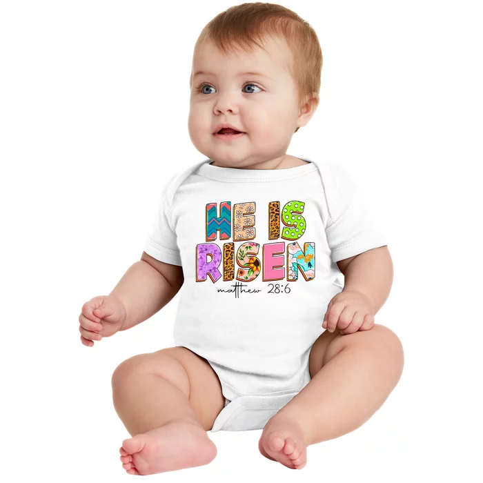 He Is Risen Indeed Happy Easter For Christian Easter Jesus Baby Bodysuit