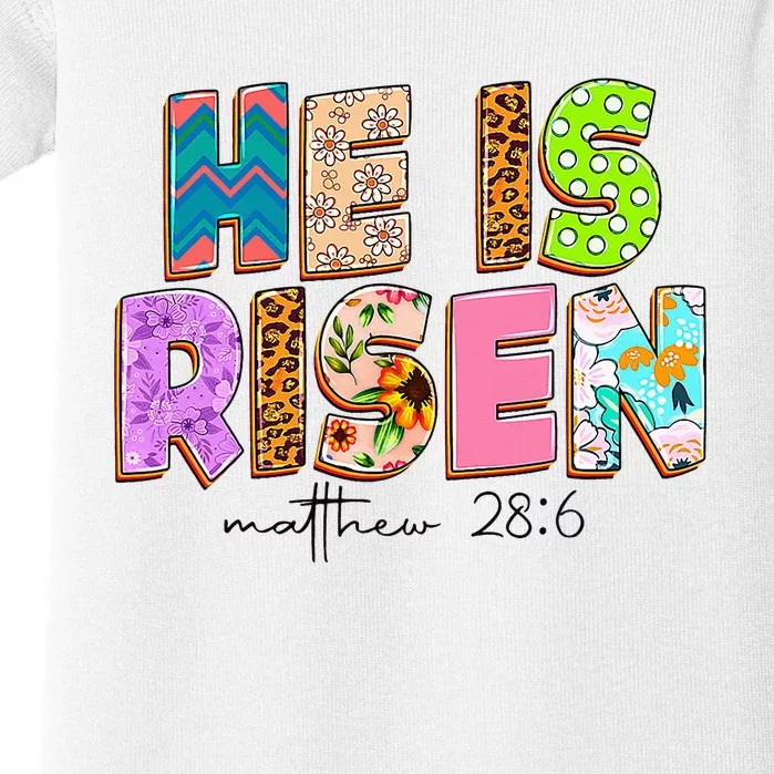 He Is Risen Indeed Happy Easter For Christian Easter Jesus Baby Bodysuit