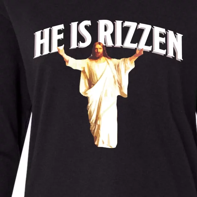 He Is Rizzen Meme Womens Cotton Relaxed Long Sleeve T-Shirt