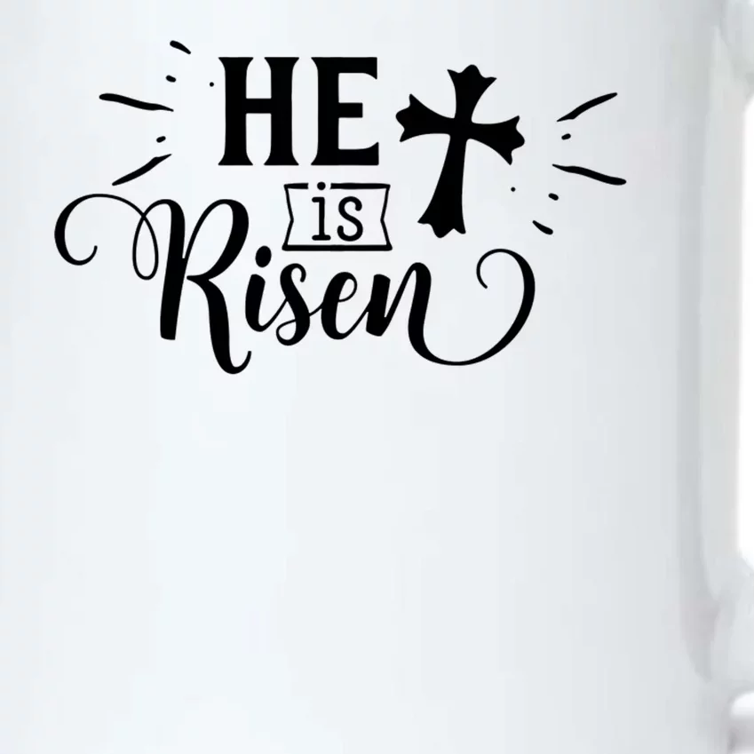 He Is Risen Jesus Easter Cross Black Color Changing Mug