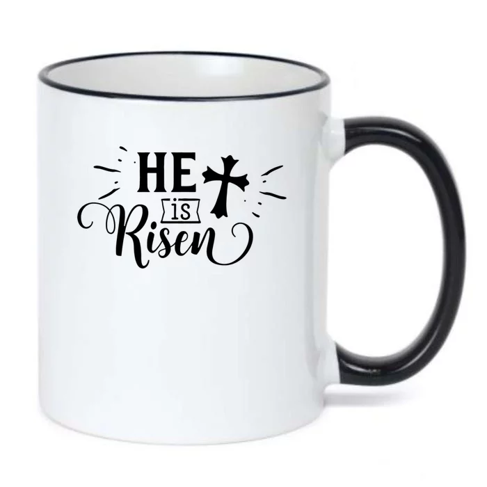 He Is Risen Jesus Easter Cross Black Color Changing Mug