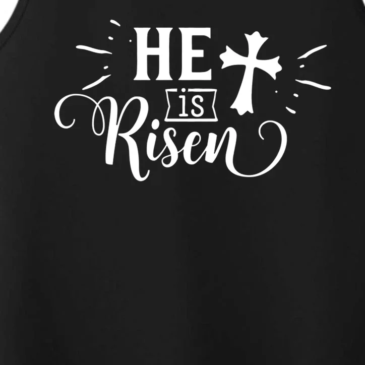 He Is Risen Jesus Easter Cross Performance Tank