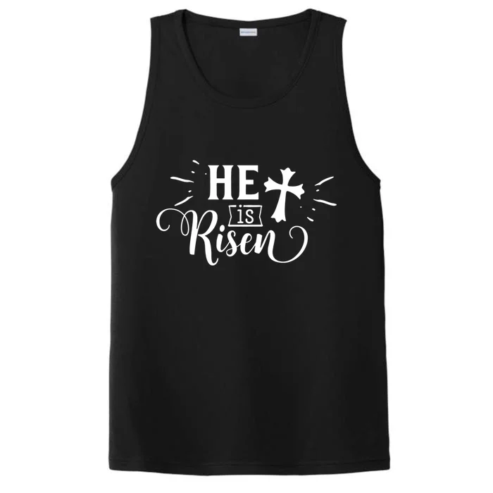 He Is Risen Jesus Easter Cross Performance Tank