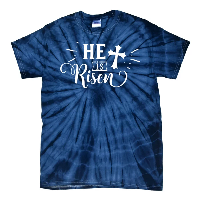 He Is Risen Jesus Easter Cross Tie-Dye T-Shirt