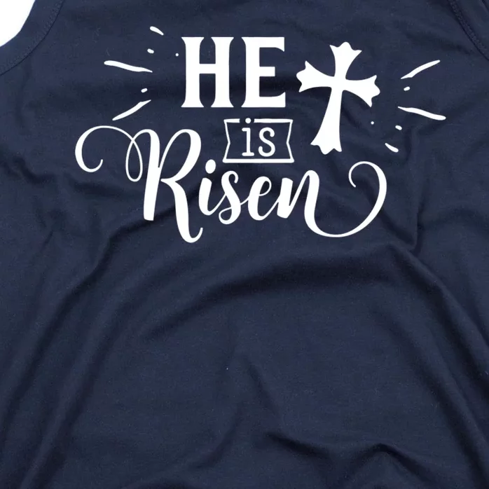 He Is Risen Jesus Easter Cross Tank Top