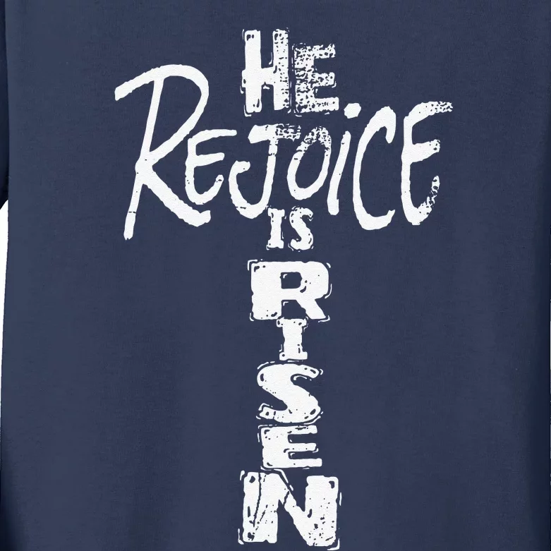 He Is Risen Rejoice Jesus Lives Easter Gifts Kids Long Sleeve Shirt