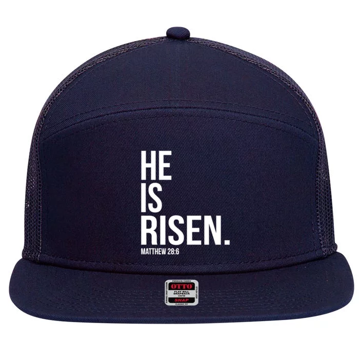 He Is Risen Cool Gift Bible Scripture Verse Christian Gift 7 Panel Mesh Trucker Snapback Hat