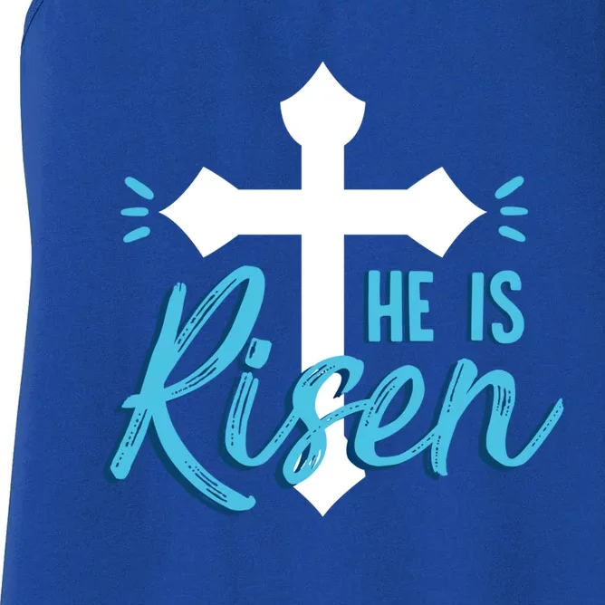 He Is Risen Inspirational Religious Holy Week Christian Gift Women's Racerback Tank