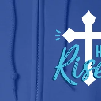 He Is Risen Inspirational Religious Holy Week Christian Gift Full Zip Hoodie