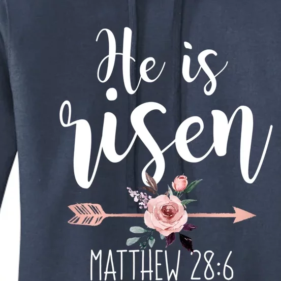 He Is Risen Floral Arrow Easter Christian Teen Gift Women's Pullover Hoodie