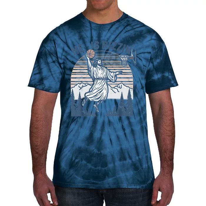 He Is Risen Rizzin Easter Jesus Christian Faith Basketball Tie-Dye T-Shirt