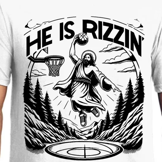 He Is Rizzin Funny Basketball Christian Religious Gift Pajama Set