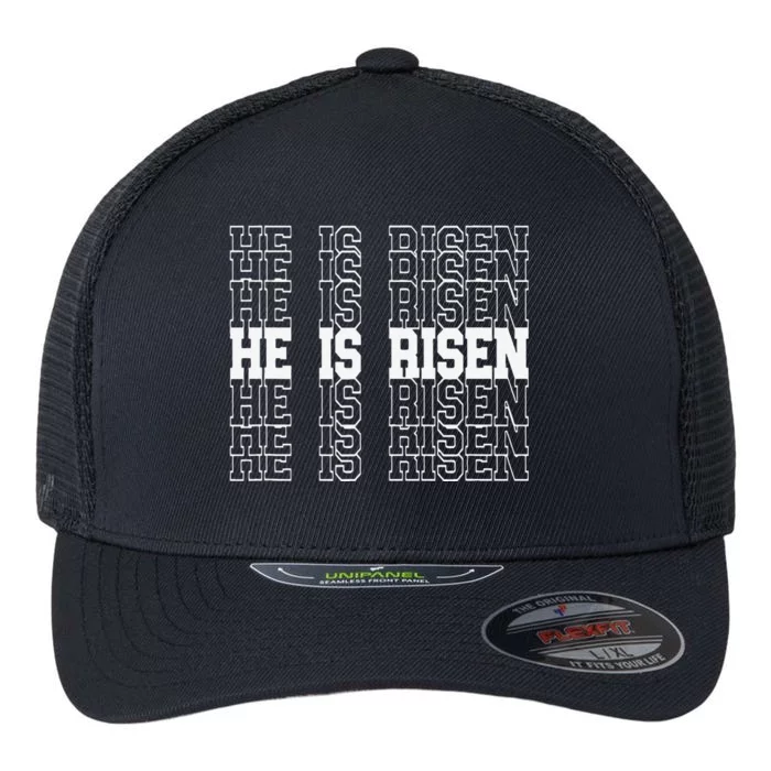 He Is Risen Scripture Inspirational Christian Faith Easter Flexfit Unipanel Trucker Cap