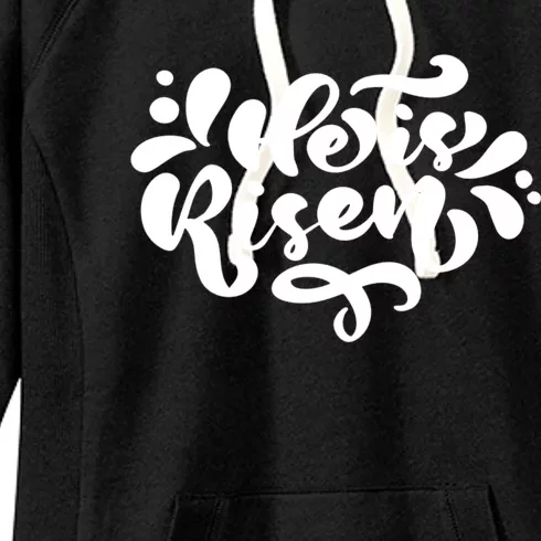 He Is Risen Easter Quote Women's Fleece Hoodie