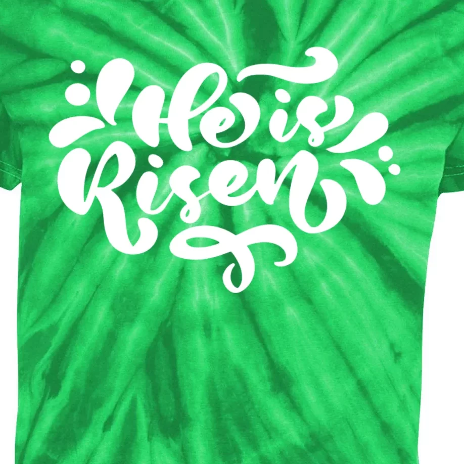 He Is Risen Easter Quote Kids Tie-Dye T-Shirt