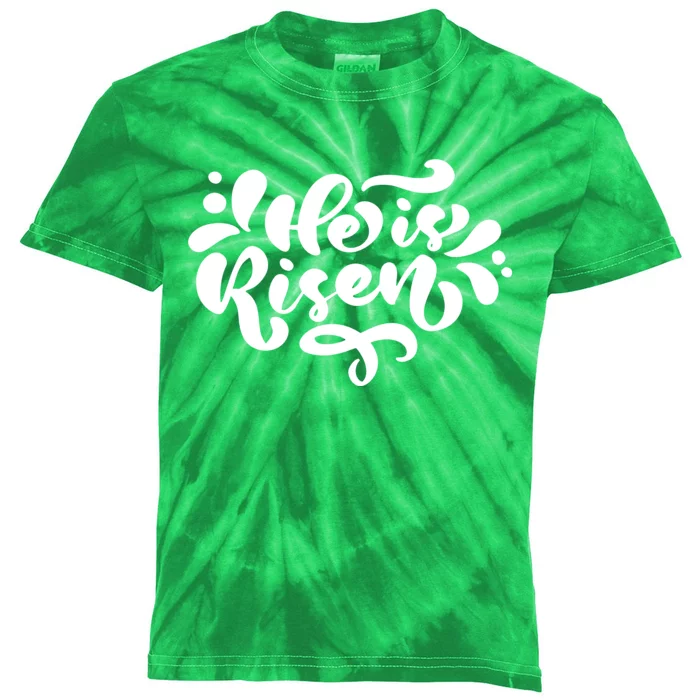 He Is Risen Easter Quote Kids Tie-Dye T-Shirt