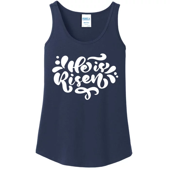 He Is Risen Easter Quote Ladies Essential Tank