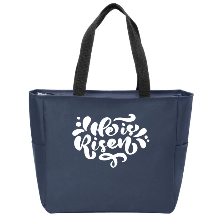 He Is Risen Easter Quote Zip Tote Bag