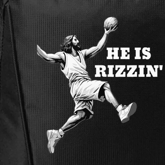 He Is Rizzin Jesus Playing Basketball City Backpack