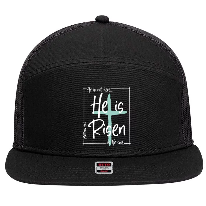 He Is Risen As He Said Christian Easter Day 7 Panel Mesh Trucker Snapback Hat