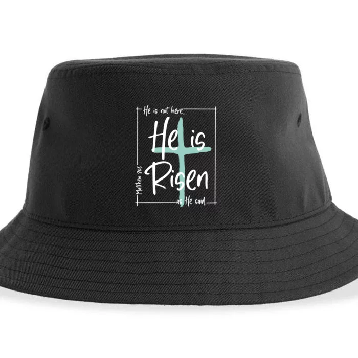 He Is Risen As He Said Christian Easter Day Sustainable Bucket Hat