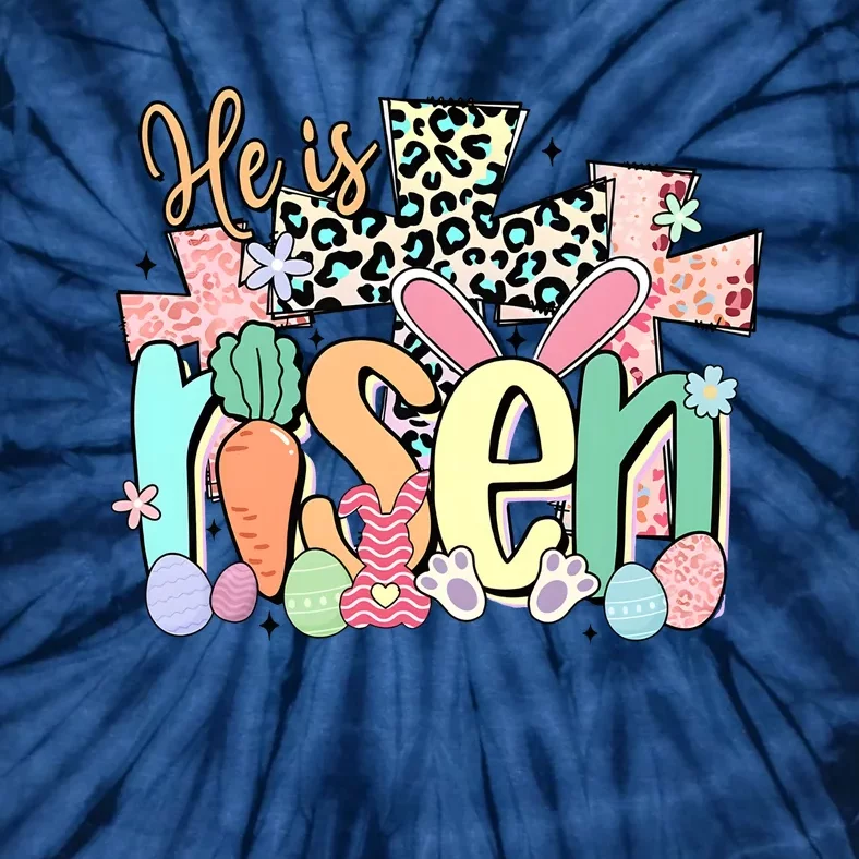 He Is Risen Retro Easter Vibes Tie-Dye T-Shirt