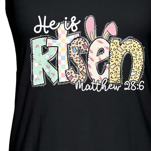 He Is Risen Easter Christian Family Ladies Essential Flowy Tank