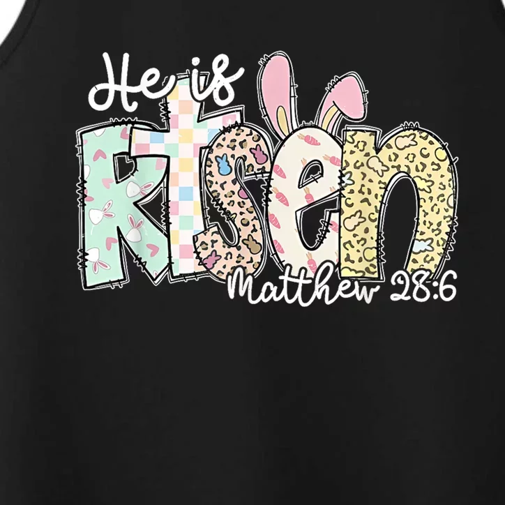 He Is Risen Easter Christian Family Performance Tank