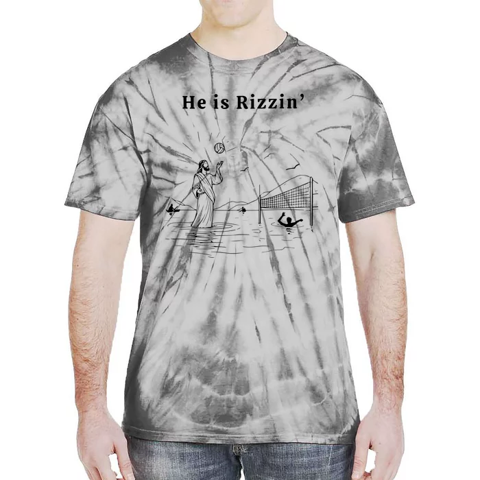 He Is Rizzin Jesus Playing Volleyball Tie-Dye T-Shirt