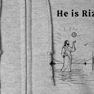 He Is Rizzin Jesus Playing Volleyball Full Zip Hoodie