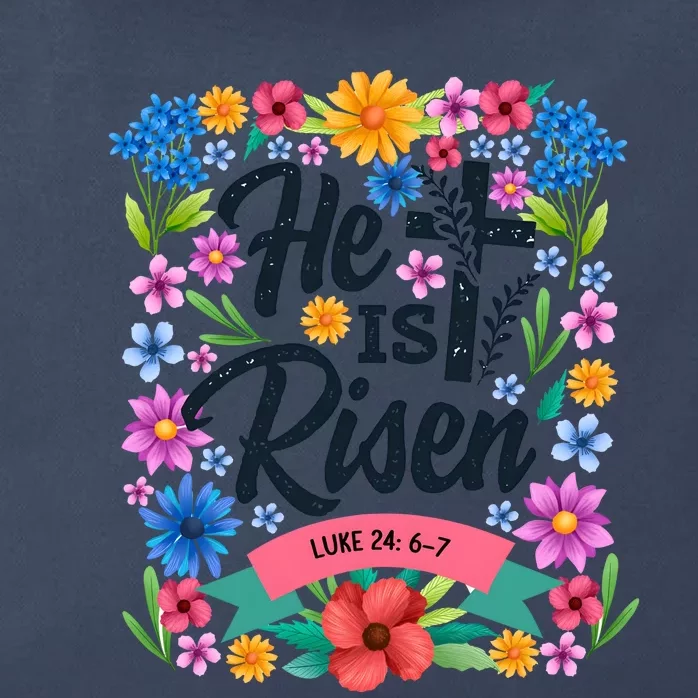 He Is Risen Spring Floral Easter Day Zip Tote Bag