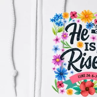 He Is Risen Spring Floral Easter Day Full Zip Hoodie