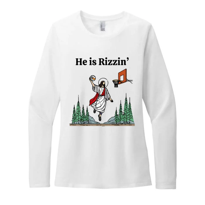 He Is Rizzin Funny Jesus Meme He Is Rizzen Womens CVC Long Sleeve Shirt