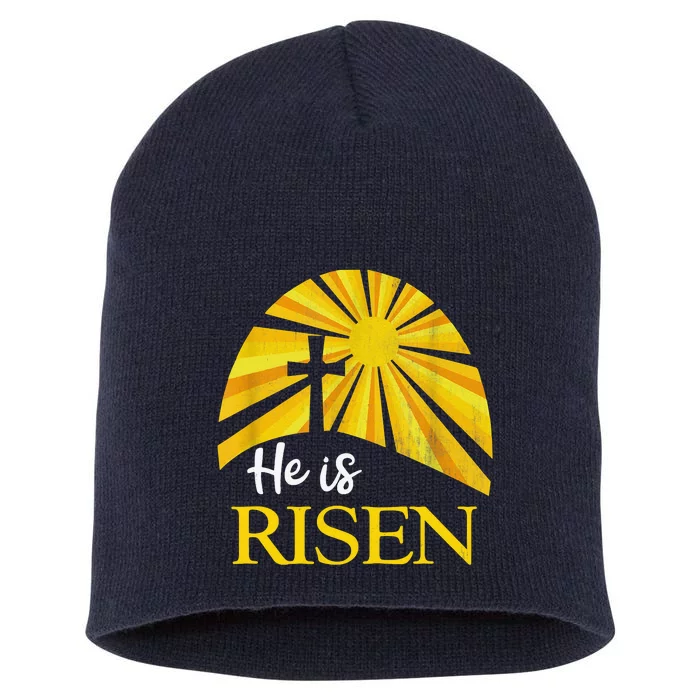 He Is Risen Religious Easter Jesus Christian Short Acrylic Beanie