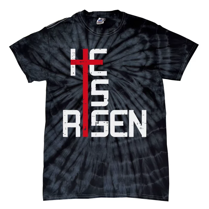 He Is Risen Cross Jesus Easter Christian Religious Trending Design Tie-Dye T-Shirt