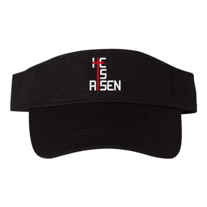 He Is Risen Cross Jesus Easter Christian Religious Trending Design Valucap Bio-Washed Visor