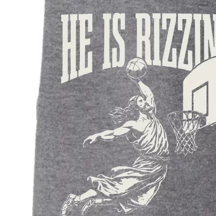 He Is Rizzin Jesus Playing Basketball Doggie 3-End Fleece Hoodie