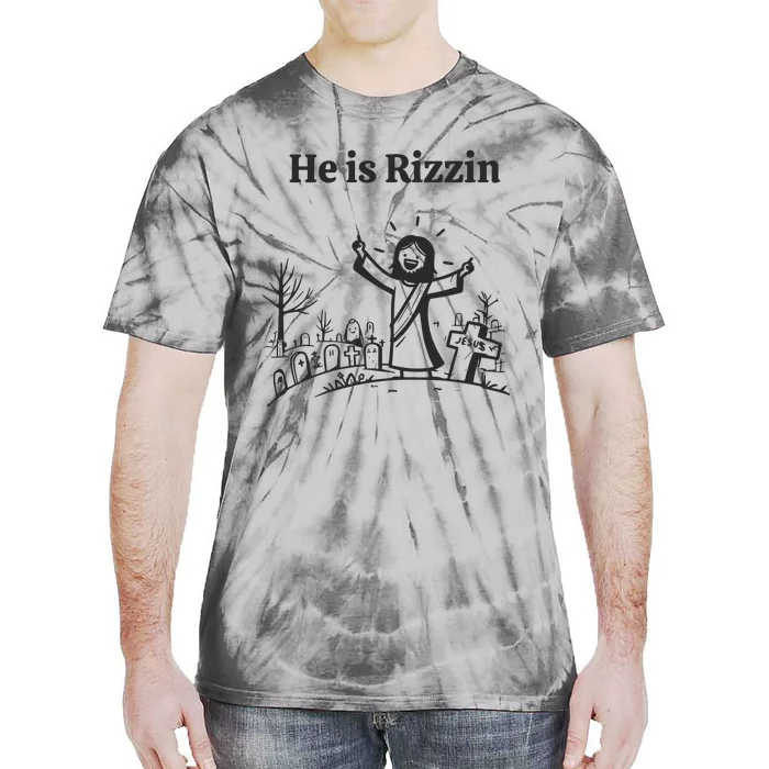 He Is Rizzin Easter Jesus Tie-Dye T-Shirt