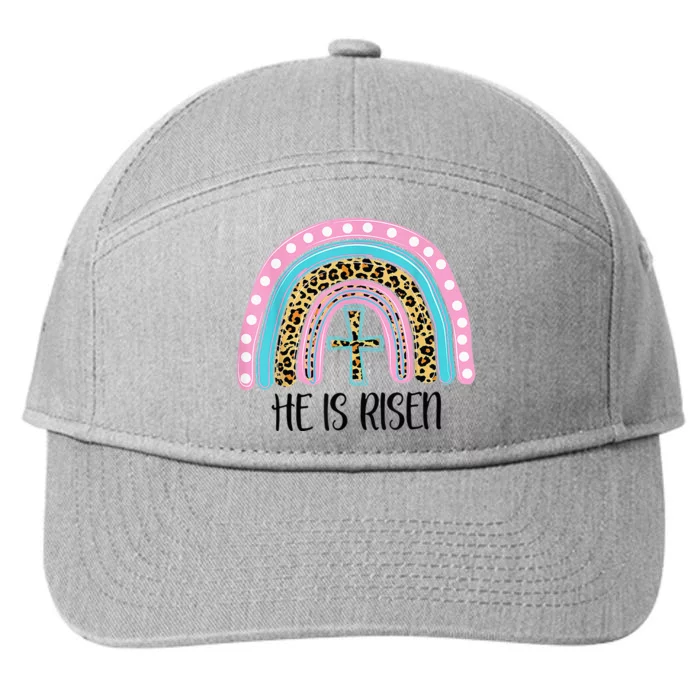 He Is Risen Bible Jesus Resurrection Rainbow Easter 7-Panel Snapback Hat